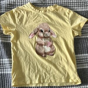 Yellow T-Shirt with Bunny Print